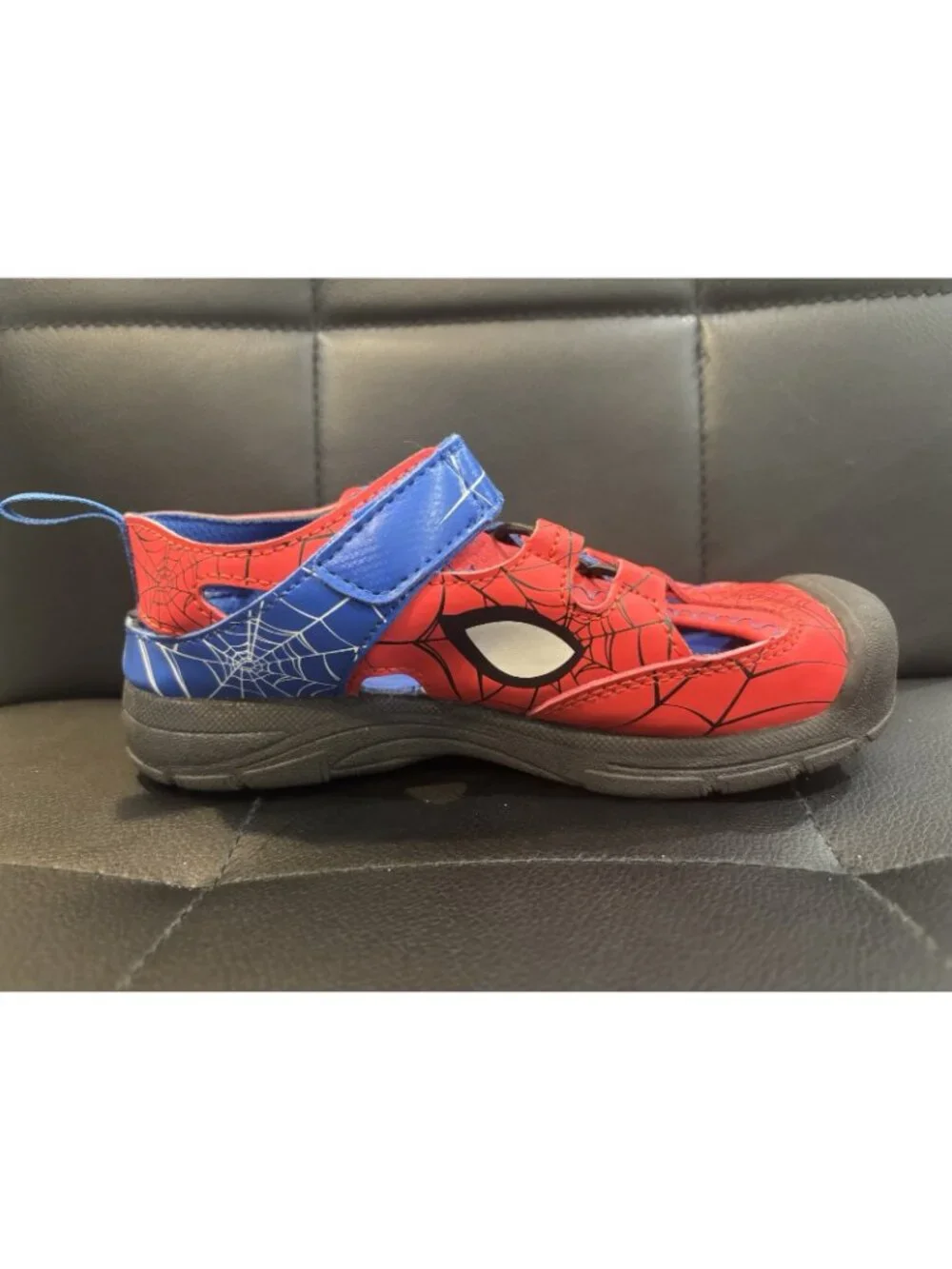 Marvel Spiderman Boy's Red &Blue Hook & Loop Light Up Sandal Shoes Size 13